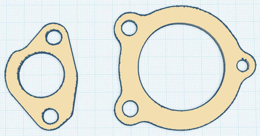 Fiat 850 thermostaathuispakkingen 3D